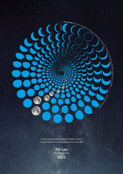 Personalisiertes Mondphasen-Poster BLAU