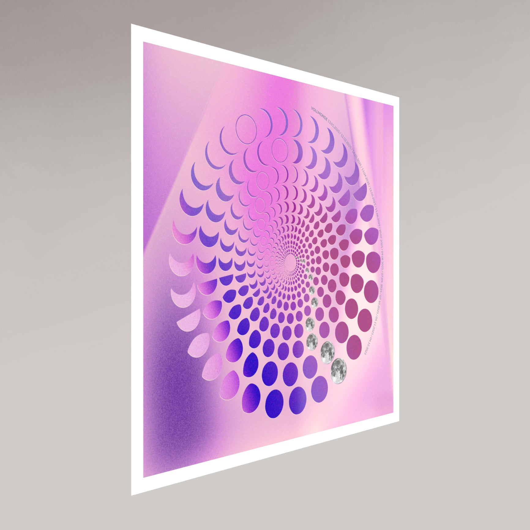 Lollipop Mondphasen Edition 2025 – Quadratischer Kunstdruck von Theresa Lambrecht. Hochwertige Moon Phase Art, limitierte Edition, perfekt für Designliebhaber und Sammler.